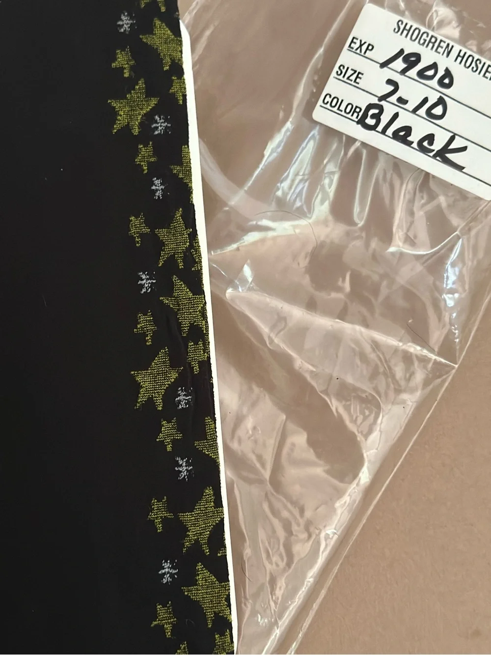 NEW Vintage Kids Black Leggings with Star Trim READ DESCRIP